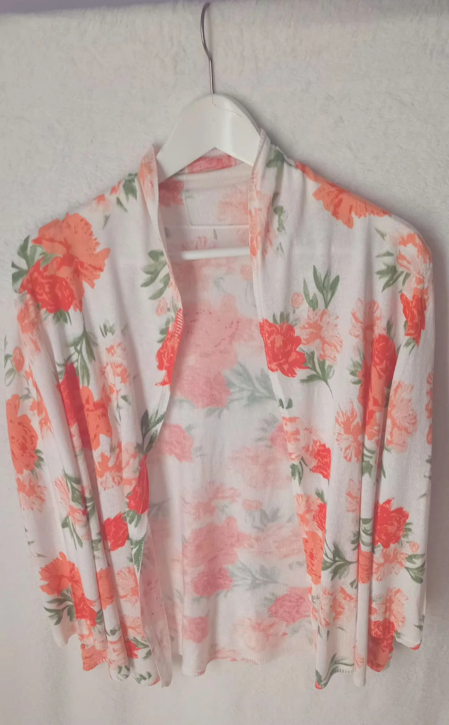 Cardigan Vintage floral •T S-viscose & soie pièce printanière